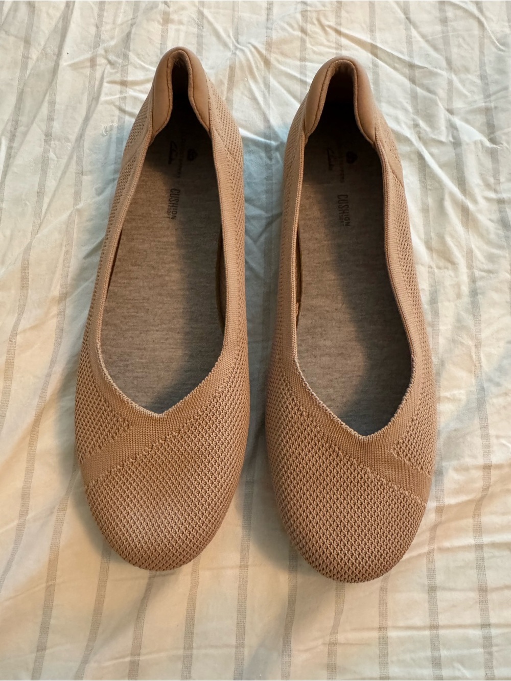 Clarks Women’s Knit Ballet Flats - Beige